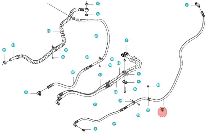 Hydraulic Hose, L=1460 5010873-01 in the group at Gräsklipparbutiken (5010873-01)