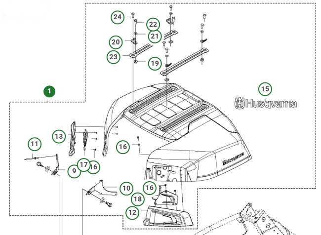 ENGINE HOOD ASSY WITH HINGES & in the group  at Gräsklipparbutiken (5293548-07)