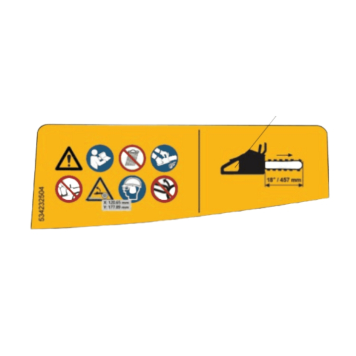 Label Warning 18Ãƒâ€š Bar 5342325-04 in the group  at Gräsklipparbutiken (5342325-04)