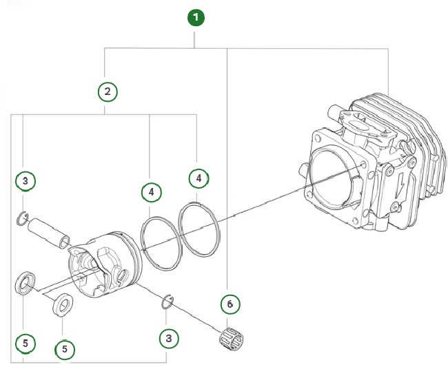 Cylinder Kit D40 Nikasil in the group at Gräsklipparbutiken (5366598-02)