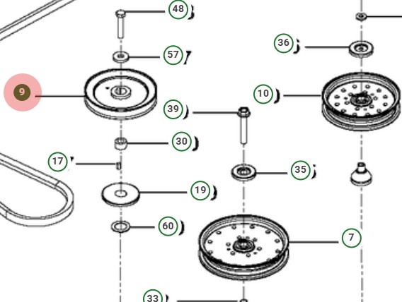 Pulley 5391125-07 in the group  at Gräsklipparbutiken (5391125-07)
