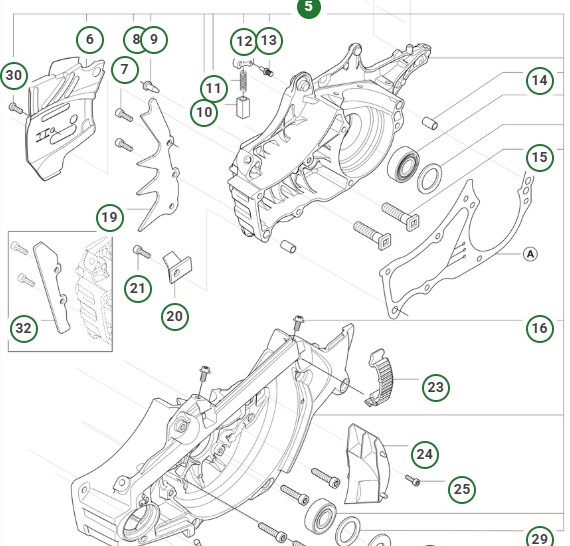 Crankcase Assy 560Xp/Xpg Met 5753802-25 in the group  at Gräsklipparbutiken (5753802-25)