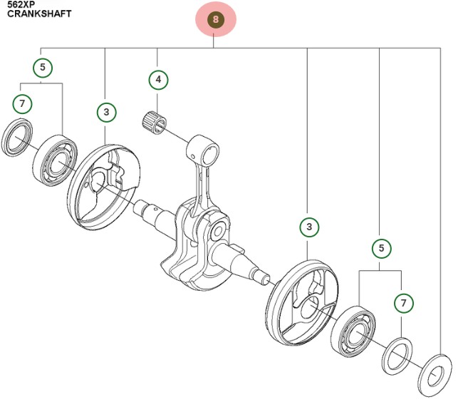 Crankshaft Kit Large Sms 5755452-22 in the group  at Gräsklipparbutiken (5755452-22)