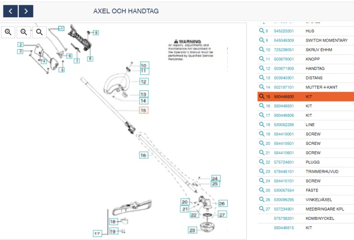 Kit drive shaft in the group at Gräsklipparbutiken (5804466-30)