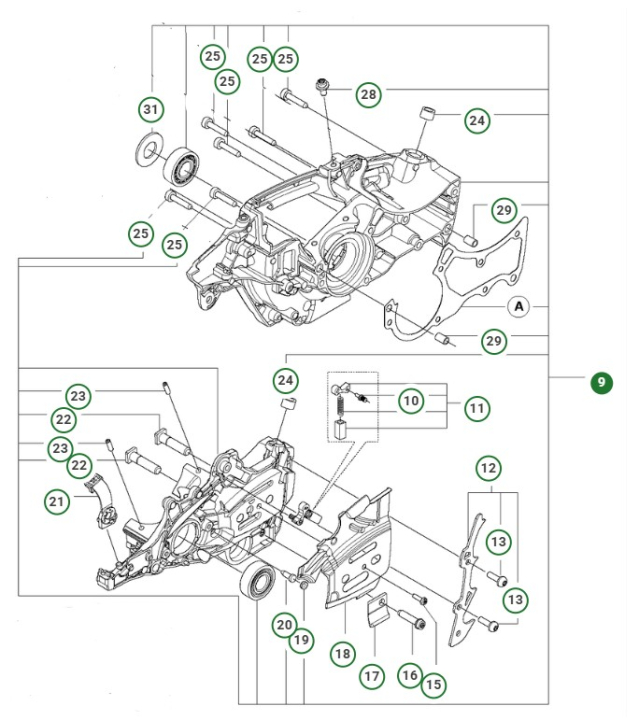 Crankcase Kit 545/550Xp/Xpgmki 5958977-05 in the group  at Gräsklipparbutiken (5958977-05)