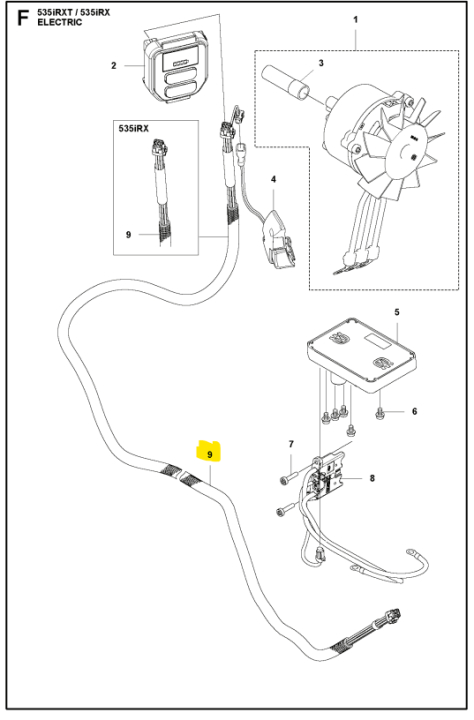 Wiring Assy Corrugated Tube Rx in the group at Gräsklipparbutiken (5974372-01)
