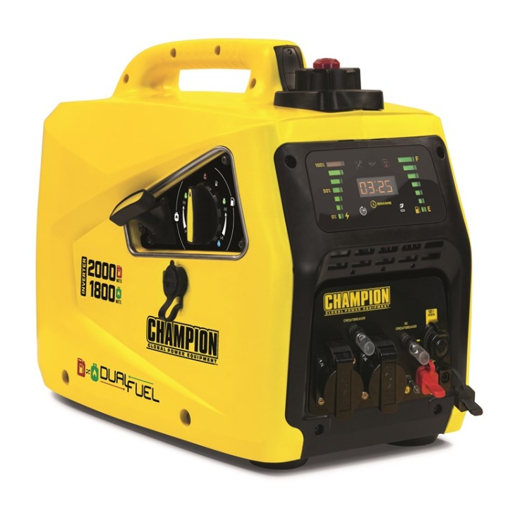 Champion Dual Fuel Inverter 2000W Generator in the group Forest and Garden Products / Power stations / Champion Power Generators / Champion Inverter Generators at Gräsklipparbutiken (82001i-DF-SC)