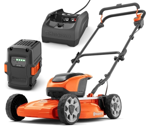 Husqvarna LB 144i Battery Lawn Mower + B140 & C80 in the group Forest and Garden Products / Husqvarna Battery operated power tools / Battery Lawn Mowers at Gräsklipparbutiken (9706482-02)