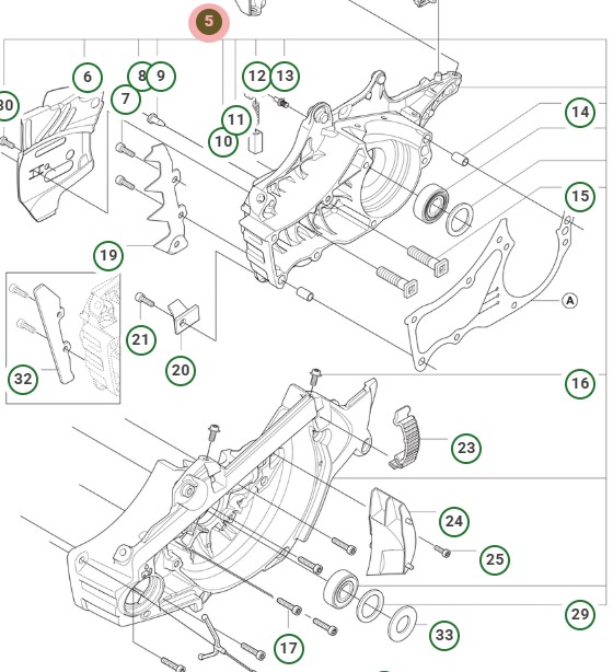 Crankcase Assy 555 Grey 5753802-24