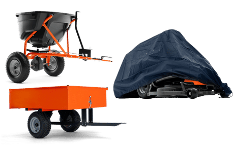 Tillbehör till Husqvarna Rider, spridare, vagn och kapell