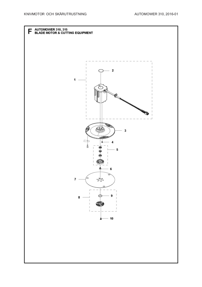 Cutting motor 310, 315, 315X