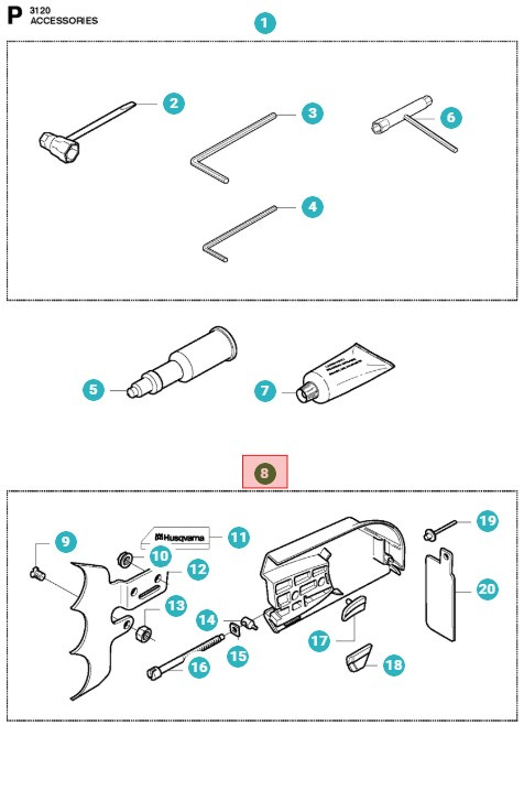 Clutch cover Husqvarna 3120XP