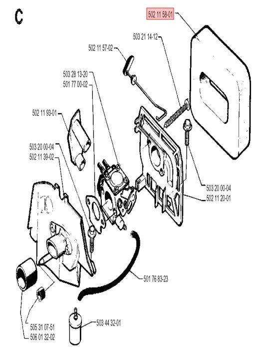 Air filter 240R, 240F, 245R, 245RX, RS41, RS44, GR50