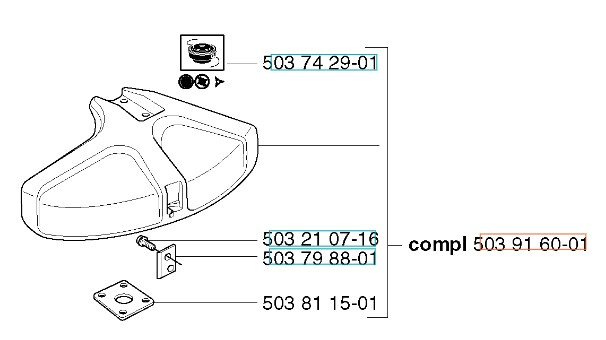 Trimmer cover 240R, 245RX, 250RX, 252RX