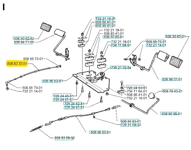 Brake cable Rider 13, 13 Bio, 850HST, 970HST Bioclip
