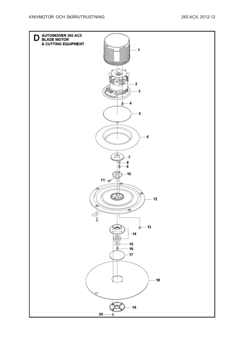 Cutting motor Automower 265ACX