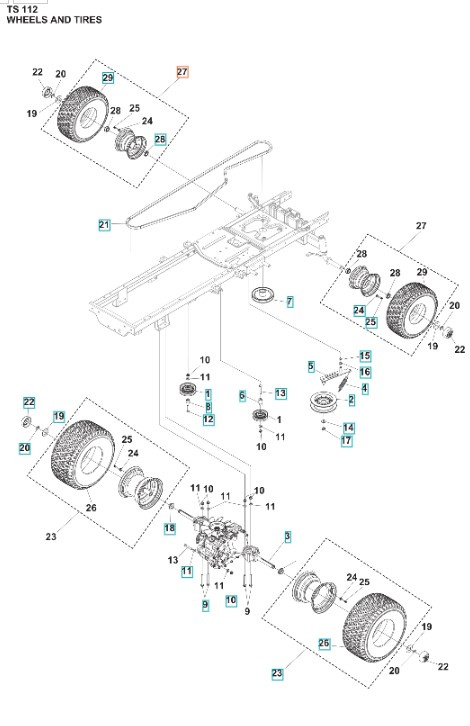 Wheel Kit TS 112, TS 114, TC 215T, TC 220T, TS 112, TS 114, TS 215T, TS 217T