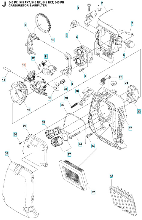 Carburetor 345FR, 545FR, 545FX, 545RX