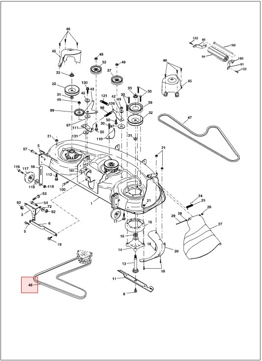 Belt GTH250, GTH2548, YTH1848, YTH2048, YTH2148, YTH2248