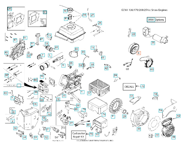 Manual Start Flywheel Assy 5324292-36