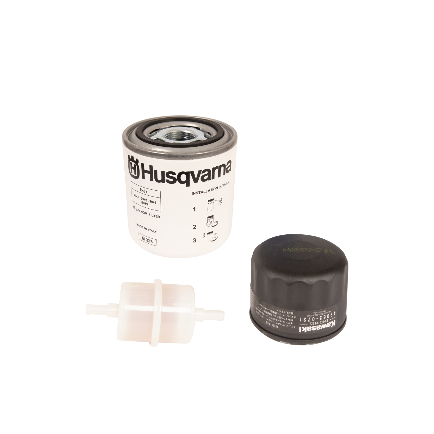 Maintenance kit with engine oil filter, fuel filter, hydraulic oil filter - first 50h