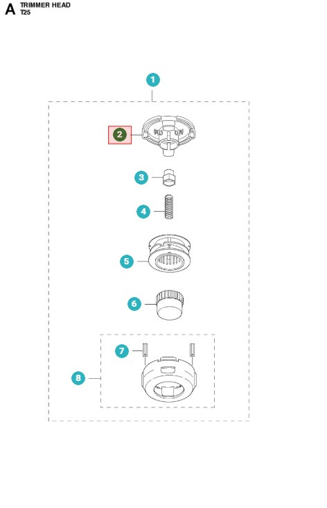 Upper part for trimmer head T25
