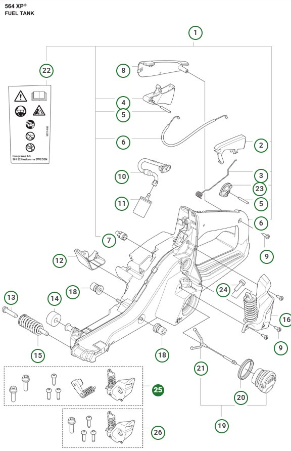 Vibration isolator Husqvarna 564XP/G