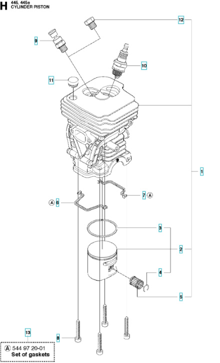 Cylinder Husqvarna 445, Jonsered CS2245