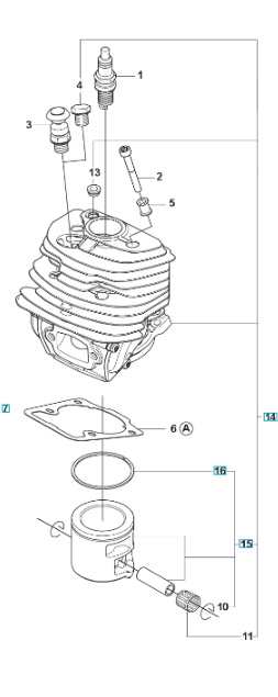 Cylinder Assy With Piston Husqvarna 560XP, 562XP, CS2260
