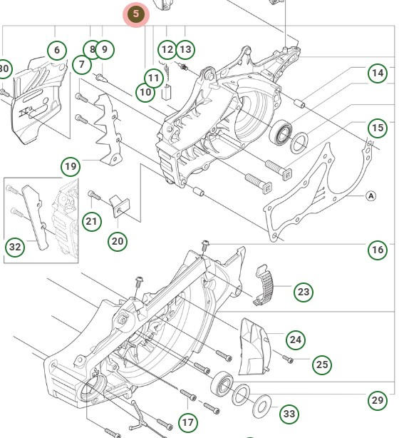 Crankcase Assy 555 Grey 5753802-24