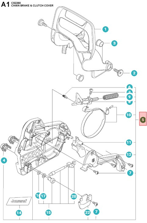 Clutch cover Jonsered CS2252, CS2253, CS2258, CS2260