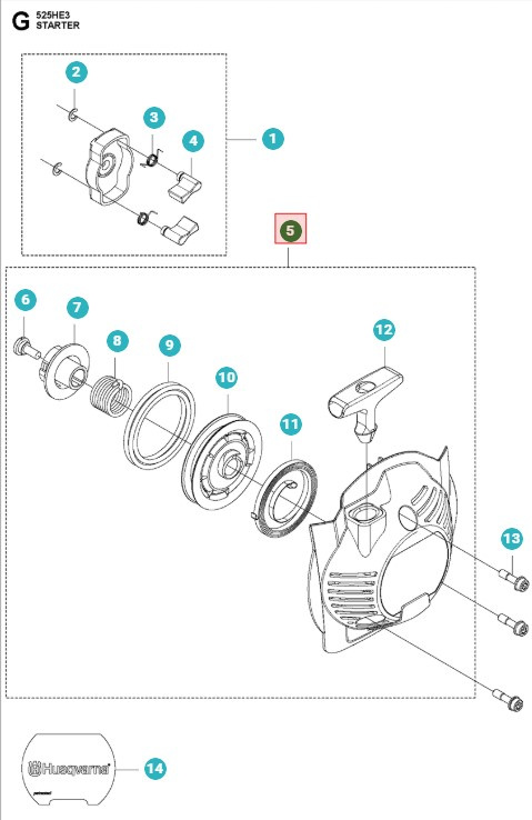 Starter 525RX, 525LK, 525LX, 525HE3, 525HE4