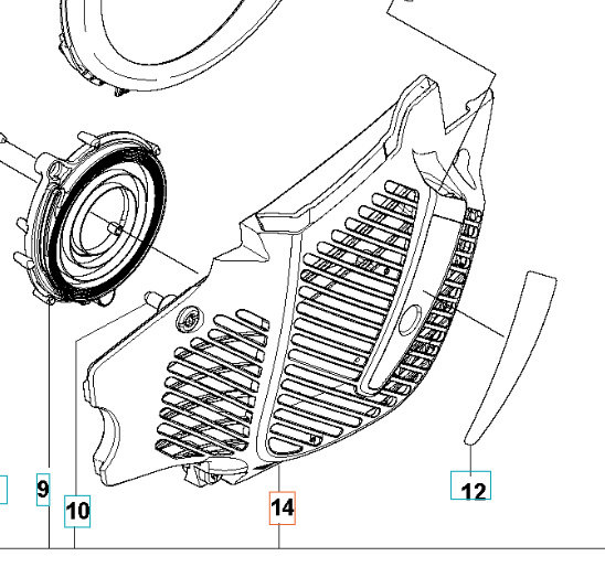 Starter housing Jonsered CS2252, CS2253