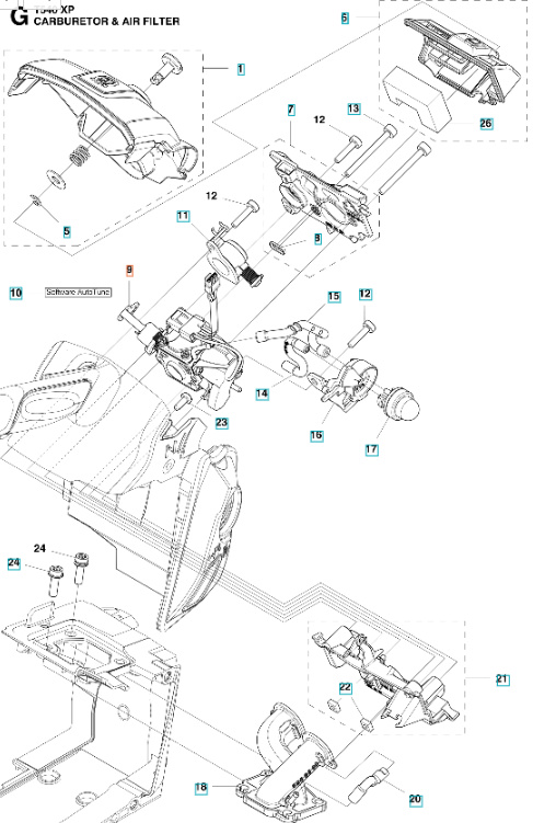 Carburetor Husqvarna T540XP