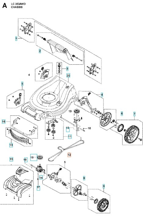 Drive belt Husqvarna 353AWD