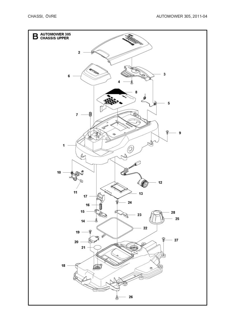 Cover Automower 105, 305, 308