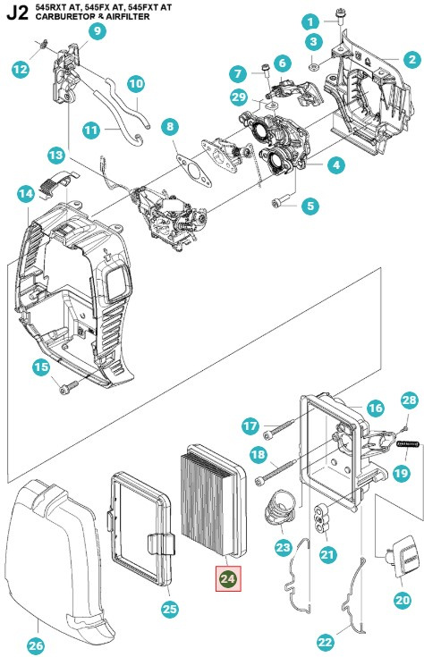 Air filter Husqvarna 545RXT AutoTune, 545FX, FXT AutoTune