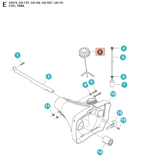 Tank cap 535FBx, 545FR, 545FX, 545RX, FC2245