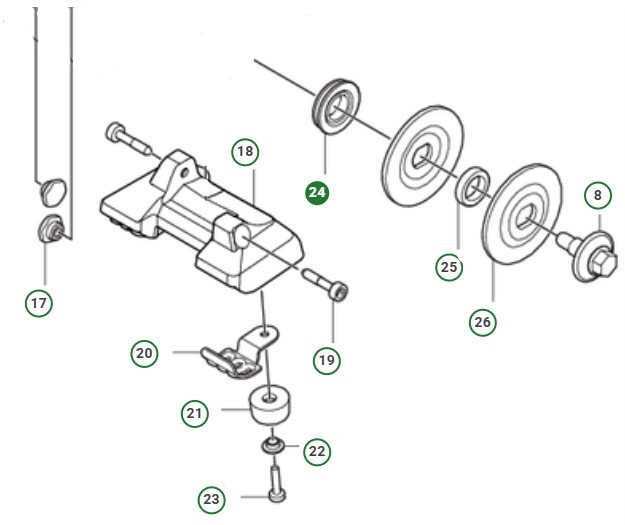 Support flange blade shaft