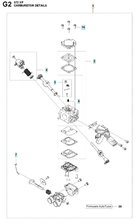 Carburetor Kit Husqvarna 572XP, 572XPG