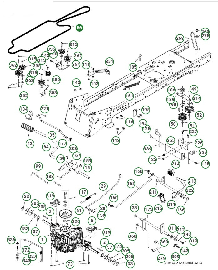 Drive belt Husqvarna TC138, TC138L, TC238, LT2317CMA