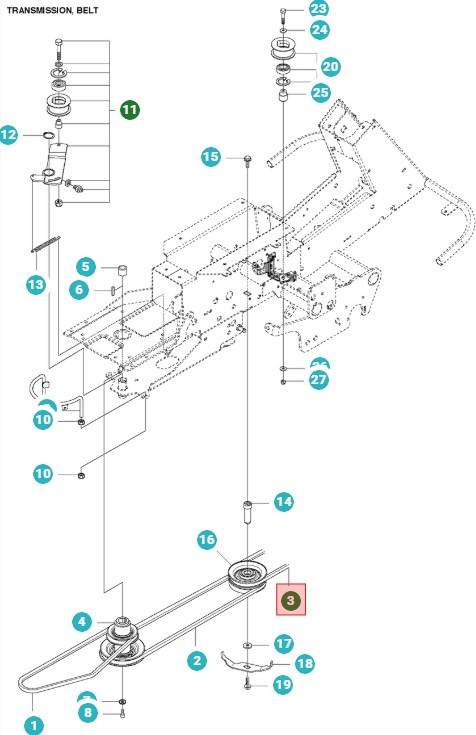 Belt Husqvarna Rider Proflex 21, 422Ts AWD