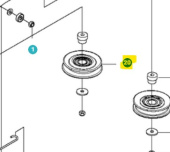 Pulley assembly with bearing spa d Pulley assembly with bearing spa d