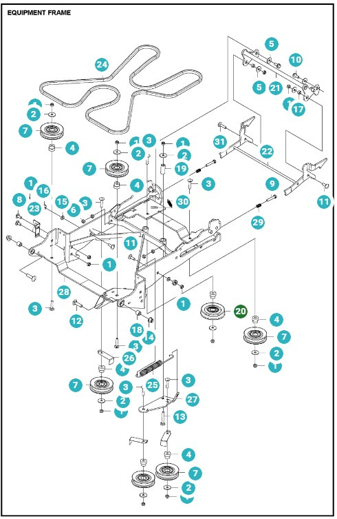 Pulley assembly with bearing spa d