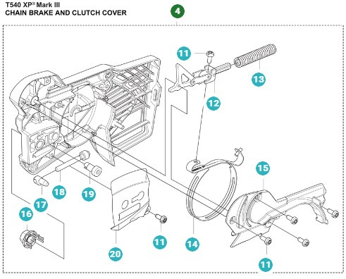 Clutch Cover Complete 540XP Mark III, T540XP Mark III